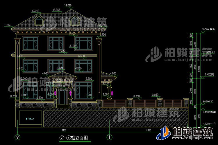 背立面图