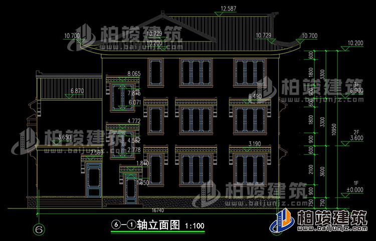 背立面图